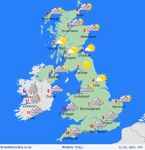 UK and Europe weather forecast latest January 12 Milder but colder in