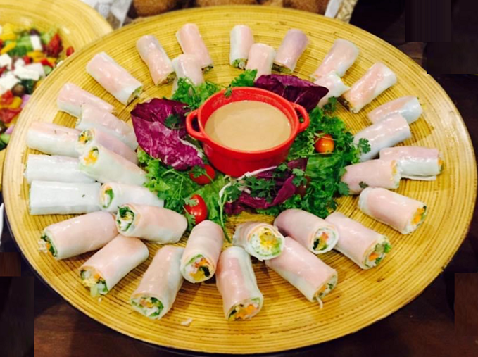 Easy to follow recipe of rolled Pho with salmon salt lime filling