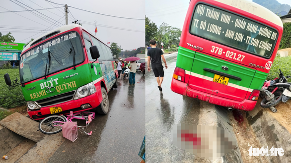 Fifth-grade girl dies as passenger bus collides with motorcycle in Vietnam