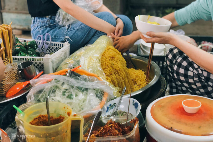 Stir-fried turmeric vermicelli, a specialty of Hue