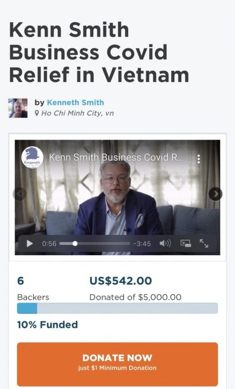 Expat turned to crowdfunding during COVID-19