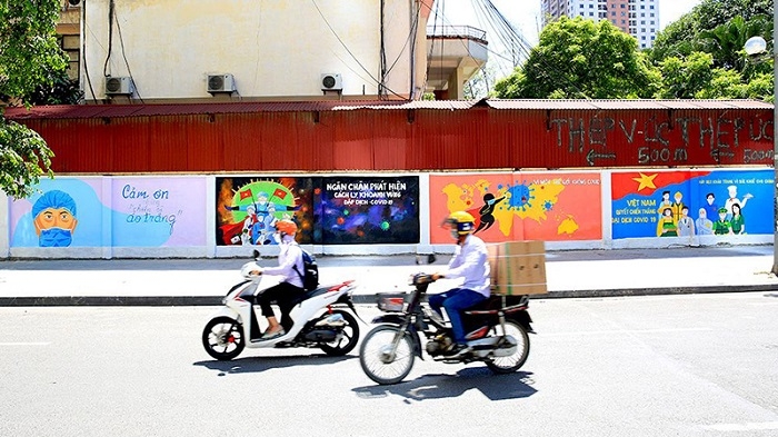 Public artworks convey messages for COVID-19 prevention and control