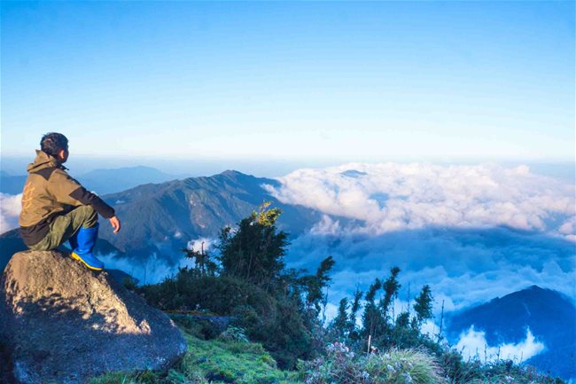 On one of the highest peaks of Vietnam