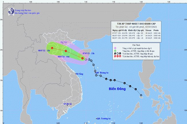 Tropical depression in East Sea forecast to strengthen, affecting northern, central regions