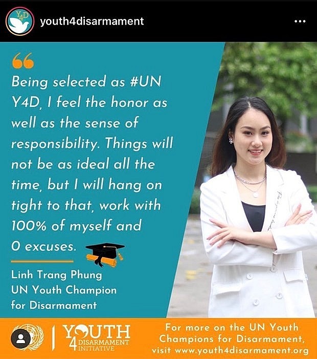 First Vietnamese Youth Speaker At UN Disarmament Conference Advocates for Peace