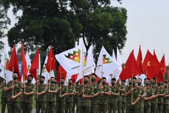 Vietnamese Warships Practice Shooting Artillery and Machine Guns in Army Games