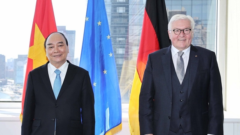 President meets German counterpart, concludes US trip