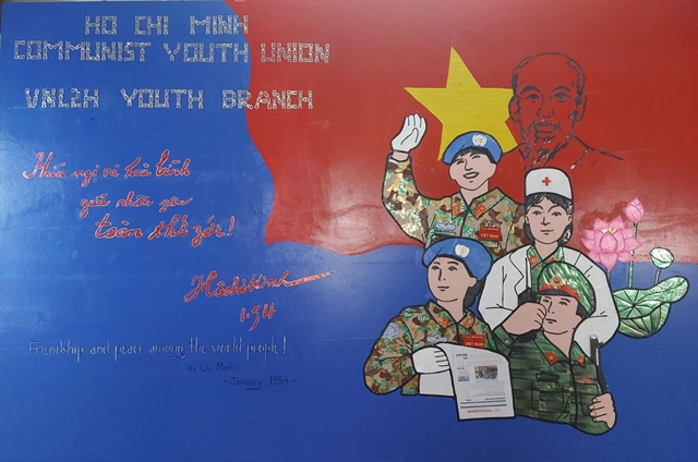 Peacekeepers make poster to celebrate National Day from South Sudan