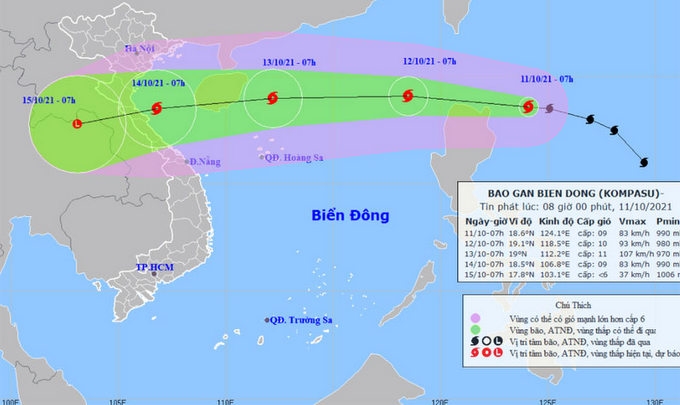 Storm Kompasu to strengthen as it enters East Sea/South China Sea