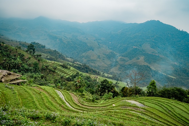 The peaceful, picturesque scene in the village in Ha Giang