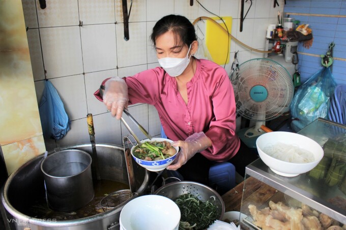 Hue beef noodle shop is crowded every day