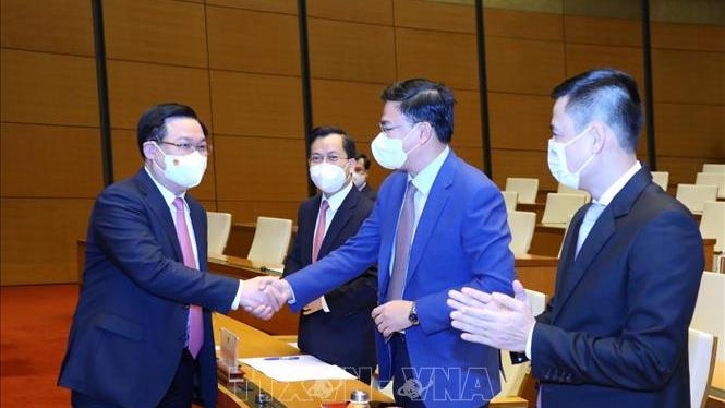 NA Chairman meets diplomats, heads of Vietnamese diplomatic representative agencies