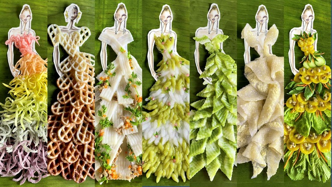 The 9X boy “turned” Western folk cakes into… a feverish evening dress
