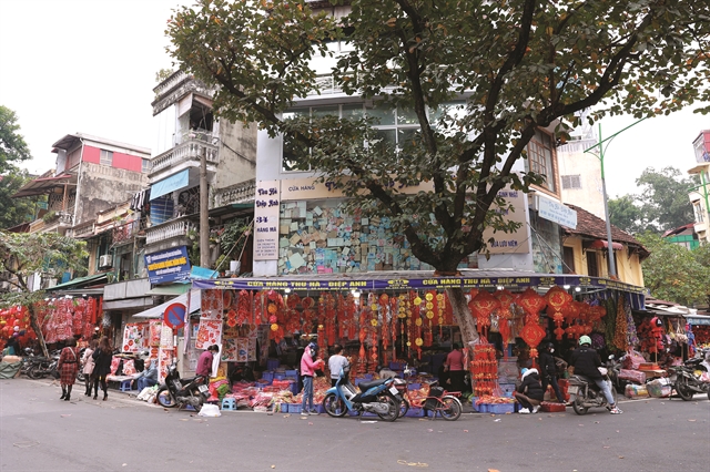 Hàng Mã street decked out in red ahead of the Lunar New Year