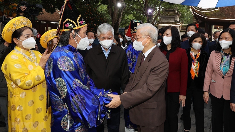 [Photos] General Secretary Nguyen Phu Trong pays Tet visit to Bac Ninh Province