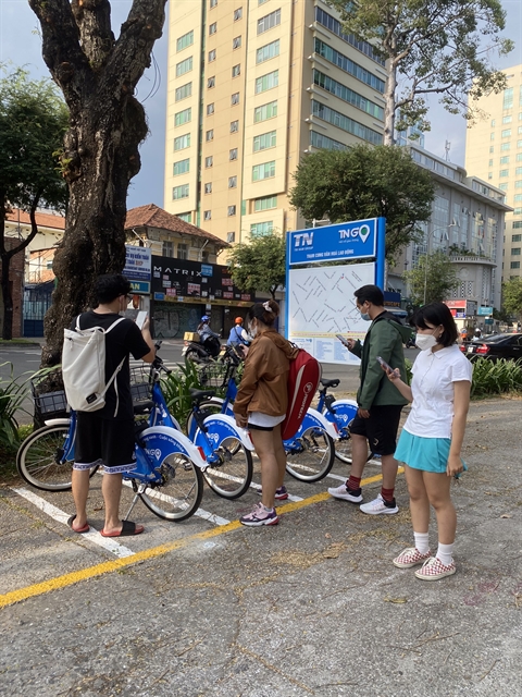 Bike rental service attracts young people in HCM City