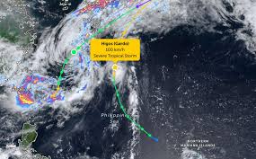 Tropical Storm Higos Strengthens Near the East Sea