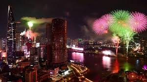 Fireworks Celebrate 50 Years of Ho Chi Minh City