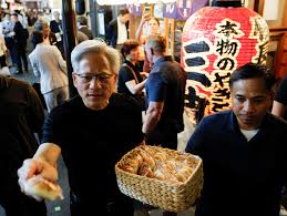 Nvidia CEO Jensen Huang Delights Fans in Tokyo with Street Food