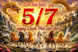 Today’s Lunar Calendar: Canh Thìn Day on July 5