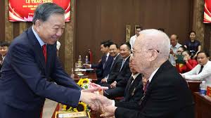 General Secretary To Lam Awards Party Membership Medals in Hanoi