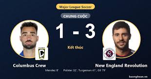 New England Revolution Defeats Columbus Crew 3-1 in MLS Clash