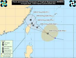 Tropical Depression Neneng Approaches Land, Expected to Make Landfall Soon