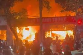 Major Fire at Motorcycle Shop on Nguyen Khanh Toan Street