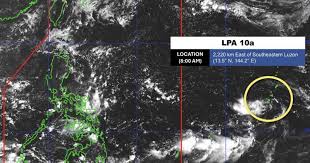New Low Pressure Area Forms Offshore Philippines