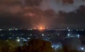 Ukraine Launches Massive Drone Attack, Moscow Oil Depot Burns